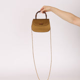 Rare Gucci 1947 Bamboo Mini Night Olive Satin Handle Bag
