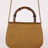 Rare Gucci 1947 Bamboo Mini Night Olive Satin Handle Bag