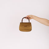 Rare Gucci 1947 Bamboo Mini Night Olive Satin Handle Bag