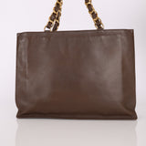 Chanel 1994 Calfskin Chunky Chain Brown Tote