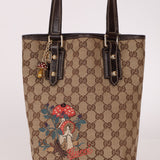 Gucci Monogram Canvas Mushroom Embroidered Tote