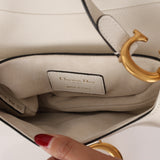 Dior 2020 Calfskin White Mini Saddle Bag