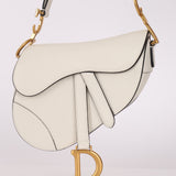 Dior 2020 Calfskin White Mini Saddle Bag