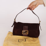 Fendi Chocolate Suede Baguette