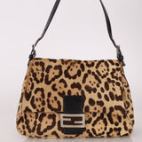 Fendi Leopard Print Ponyhair Mamma Baguette