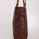 Chanel 1991 Calfskin Chocolate Chunky Chain Tote