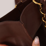 Chanel 1991 Calfskin Chocolate Chunky Chain Tote