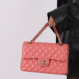 Chanel 2019 Caviar Small Pink Classic Double Flap