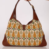 Gucci Large Pineapple Canvas Jackie Bouvier Hobo