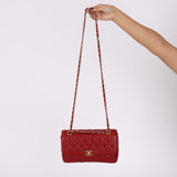 Chanel 2015 Red Caviar Paris Single Flap