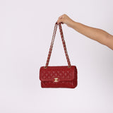 Chanel 2015 Red Caviar Paris Single Flap