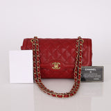 Chanel 2015 Red Caviar Paris Single Flap