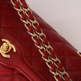 Chanel 2015 Red Caviar Paris Single Flap