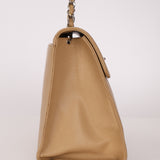 Chanel 2001 Naked Caviar Turnlock Kelly Chain Tote