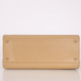 Chanel 2001 Naked Caviar Turnlock Kelly Chain Tote