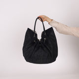 Chanel 2009 Denim Stretch Spirit CC Cabas Hobo