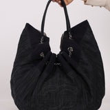 Chanel 2009 Denim Stretch Spirit CC Cabas Hobo