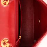 Ultra-Rare Chanel 1995 Red Lambskin Mini Square Flap 24k GP
