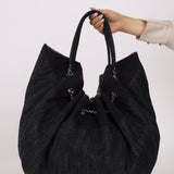 Chanel 2009 Denim Stretch Spirit CC Cabas Hobo