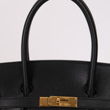 Hermès 2003 Noir Courchevel Retourne Birkin 35 GHW