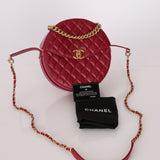 Chanel 2018 Glazed Calfskin Round Top Handle Crossbody