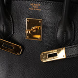 Hermès 2003 Noir Courchevel Retourne Birkin 35 GHW