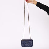 Chanel Caviar Navy Vanity Crossbody