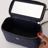 Chanel Caviar Navy Vanity Crossbody