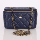 Chanel Caviar Navy Vanity Crossbody