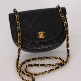 Chanel 1986 Lambskin Crescent Mini Flap