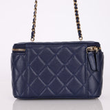 Chanel Caviar Navy Vanity Crossbody