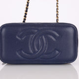 Chanel Caviar Navy Vanity Crossbody