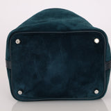 Limited Edition Hermès 2014 Blue Peacock Doblis and Vert Cyprès Swift Picotin 18