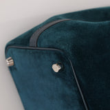 Limited Edition Hermès 2014 Blue Peacock Doblis and Vert Cyprès Swift Picotin 18