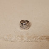Chanel 18K Bolduc White Gold Diamond Wavy Logo Ring