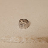 Chanel 18K Bolduc White Gold Diamond Wavy Logo Ring