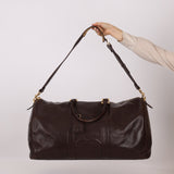 Chanel 1996 Chocolate Caviar Boston Weekender Duffel Bag 24KGP