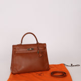 Limited Edition Hermès 2012 Fauve Tadelakt Ghillies Kelly Retourne 35 GHW