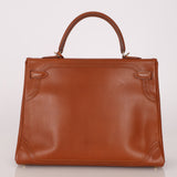 Limited Edition Hermès 2012 Fauve Tadelakt Ghillies Kelly Retourne 35 GHW