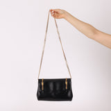 Gucci Chain Embellished Box Leather Clutch with Cardholder