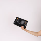Gucci Chain Embellished Box Leather Clutch with Cardholder