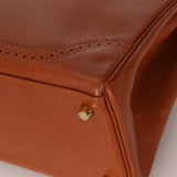 Limited Edition Hermès 2012 Fauve Tadelakt Ghillies Kelly Retourne 35 GHW