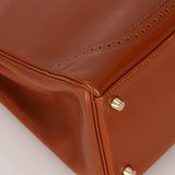 Limited Edition Hermès 2012 Fauve Tadelakt Ghillies Kelly Retourne 35 GHW
