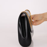 Gucci Chain Embellished Box Leather Clutch with Cardholder