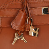 Limited Edition Hermès 2012 Fauve Tadelakt Ghillies Kelly Retourne 35 GHW