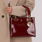 Dior 2000 Wine Red Diorissimo Patent Medium Lady