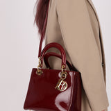 Dior 2000 Wine Red Diorissimo Patent Medium Lady