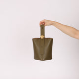 Loewe Olive Pebble Mini Bucket Bag