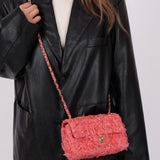 Chanel 2021 Tweed Pink Mini Rectangular Flap