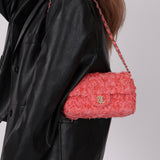 Chanel 2021 Tweed Pink Mini Rectangular Flap